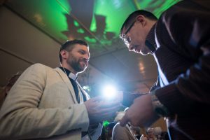 Rev. Erik Olebark Ringheim from Church of Sweden receives Holy Communion during evening service. © Albin Hillert